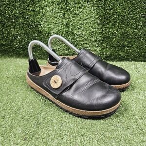 Haflinger Charlotte Black Leather Comfort Slip On Clogs EUR 39 US Womens 8